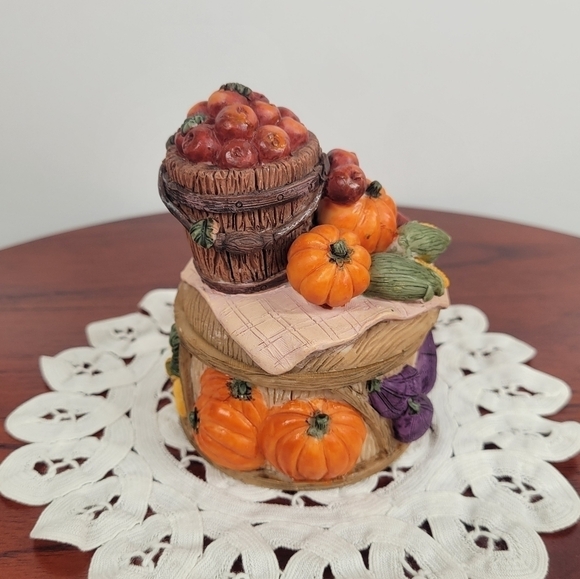 Vintage A. Richesco Corp‎ Resin 3D Autum Harvest Trinket Box 1980s - Picture 4 of 15